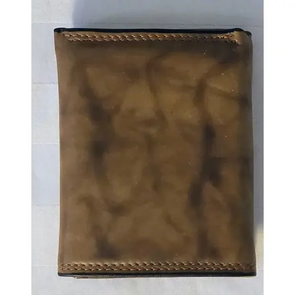 Vintage Yves Saint Laurent YSL Leather Trifold Wallet Tan w Tag